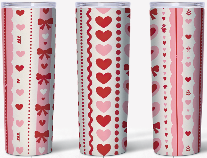 Ribbon Hearts Valentine’s Day | 20oz Stainless Steel Tumbler