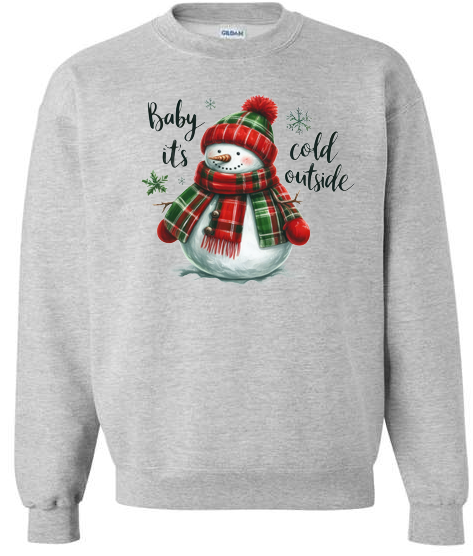 Snowman baby it's cold outside Adult Crewneck Sweatshirt