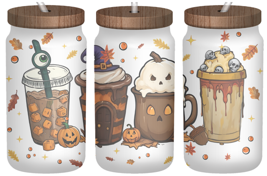 Spooktacular Sips | 16oz Frosted Glass Can with Bamboo Lid & Straw