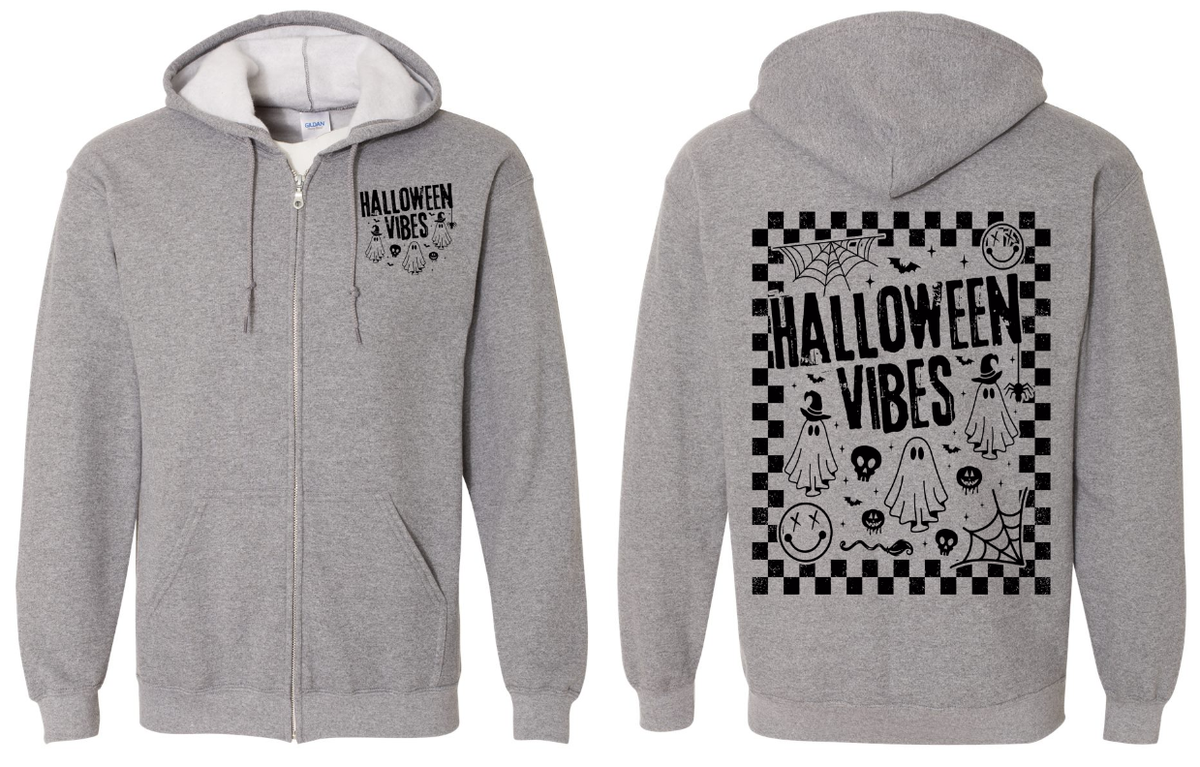 Halloween Vibes Zip Up Hoodie | Johanna Lesley Creations
