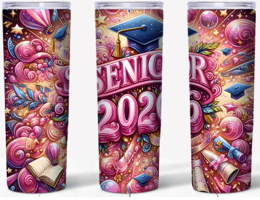 Whimsical Senior 2026 Doodle | 20oz Stainless Steel Tumbler