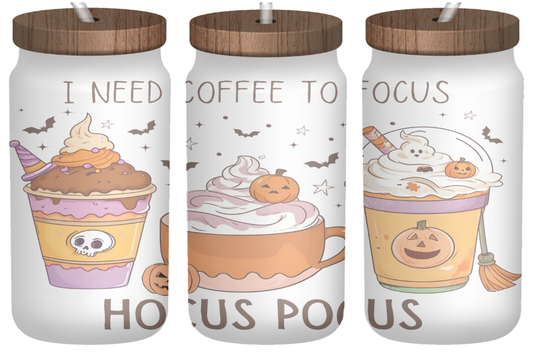 Witch’s Brew Café | 16oz Frosted Glass Can with Bamboo Lid & Straw