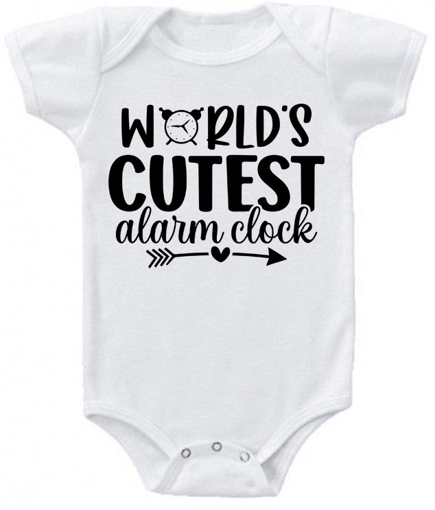 World’s Cutest Alarm Clock Infant Bodysuit | Johanna Lesley Creations