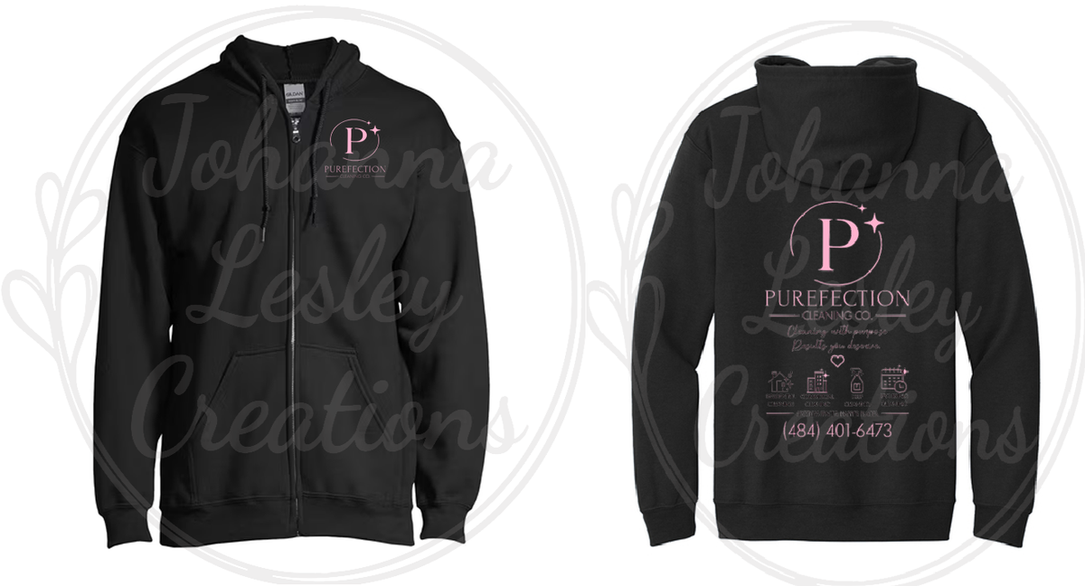 Purefection Cleaning Co. Adult Cotton/Poly Blend Zip Hoodie