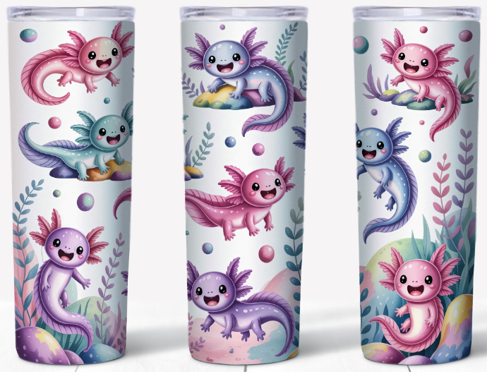 Cute Axolotl Pattern 20oz Tumbler | Johanna Lesley Creations
