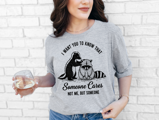 Someone Cares Raccoon Skunk Adult Unisex T-Shirt | Johanna Lesley Creations