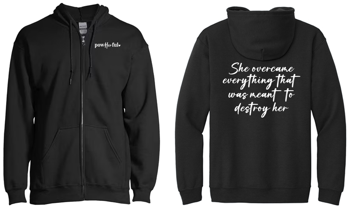 She Overcame Zip Up Hoodie | Johanna Lesley Creations