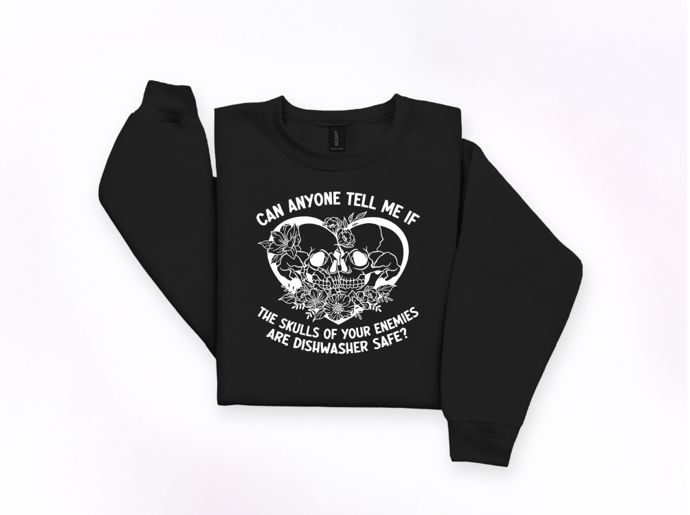 Skulls Dishwasher Safe Crewneck Sweatshirt | Johanna Lesley Creations