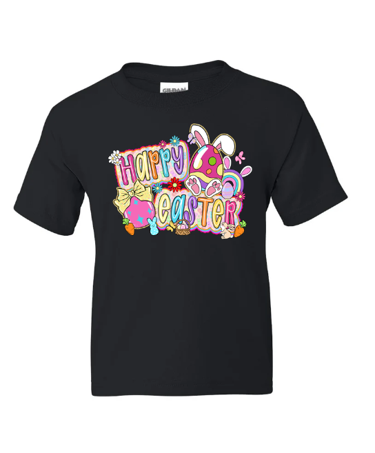 Happy Easter Colorful Graphic Youth T-Shirt | Johanna Lesley Creations