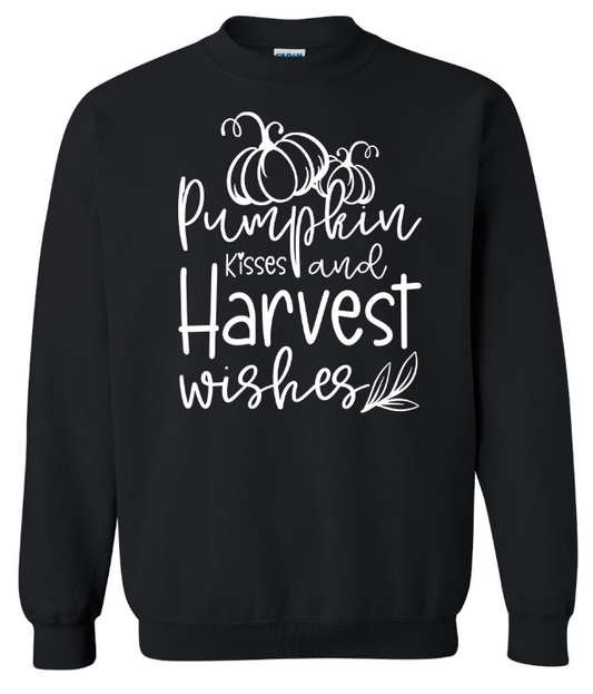 Pumpkin Kisses and Harvest Wishes Crewneck Sweatshirt | Johanna Lesley Creations