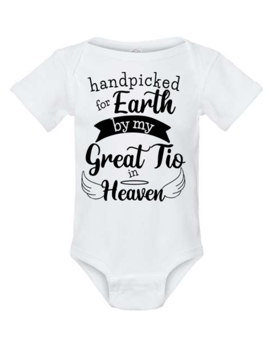 Handpicked for Earth by My Great Tio in Heaven Bodysuit | Johanna Lesley Creations