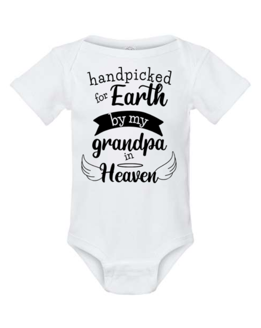 Handpicked for Earth by My Grandpa in Heaven Bodysuit | Johanna Lesley Creations