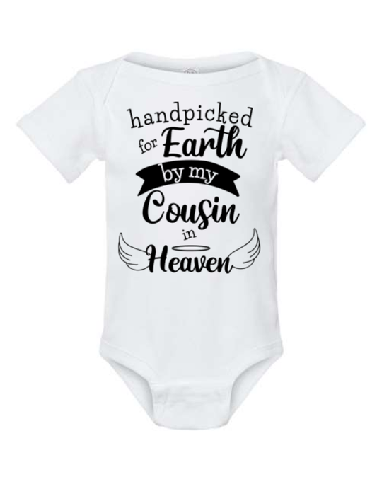 Handpicked for Earth by My Cousin in Heaven Bodysuit | Johanna Lesley Creations