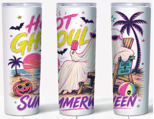 Hot Ghoul Halloween 20oz Skinny Tumbler | Johanna Lesley Creations