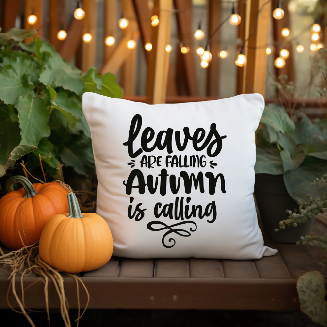 Leaves Are Falling Autumn Is Calling Throw Pillow Cover | Johanna Lesley Creations