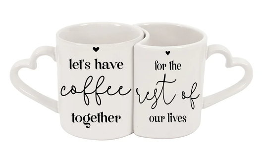Let's have coffee together 11oz Interlocking Heart mugs
