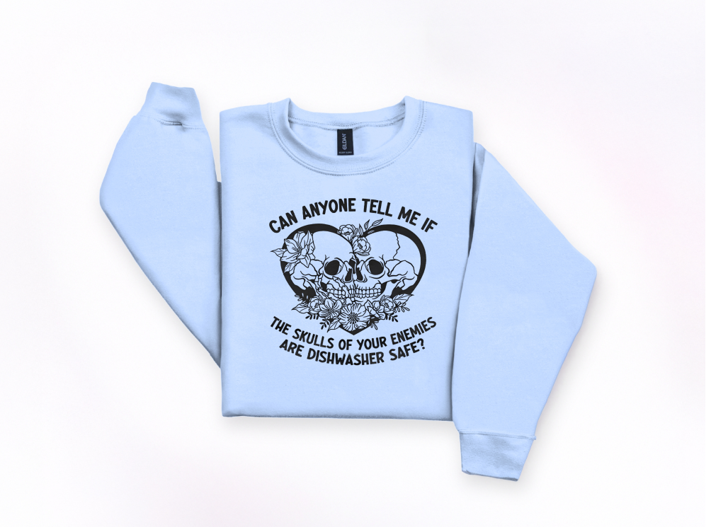 Skulls Dishwasher Safe Crewneck Sweatshirt | Johanna Lesley Creations