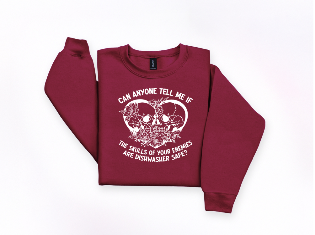 Skulls Dishwasher Safe Crewneck Sweatshirt | Johanna Lesley Creations