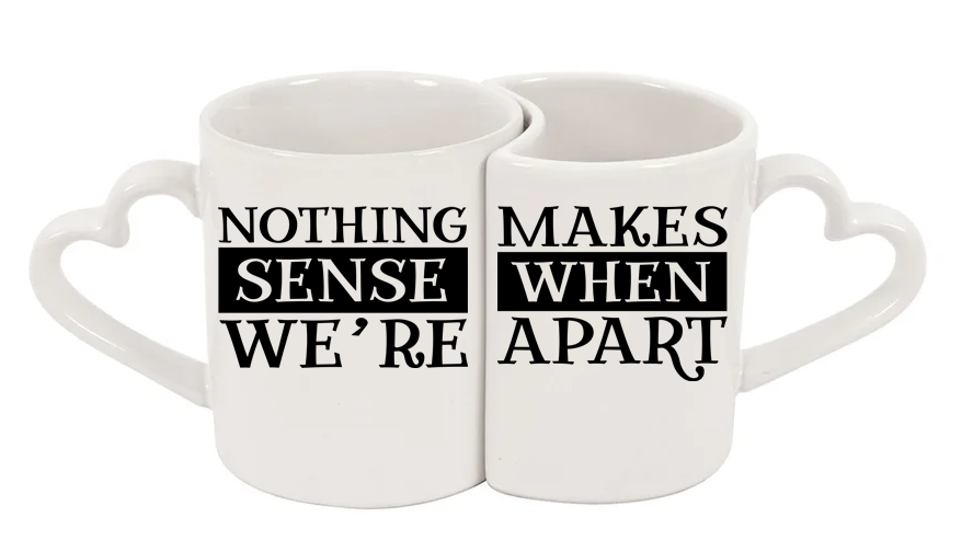 Nothing makes sense 11oz Interlocking Heart mugs
