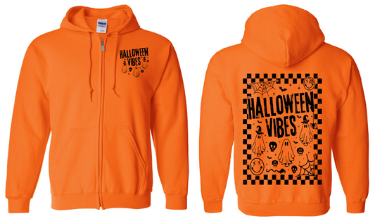 Halloween Vibes Zip Up Hoodie | Johanna Lesley Creations