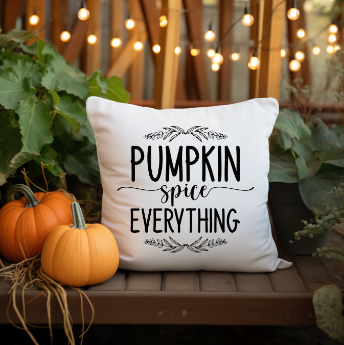 Pumpkin Spice Everything Throw Pillow Cover | Johanna Lesley Creations