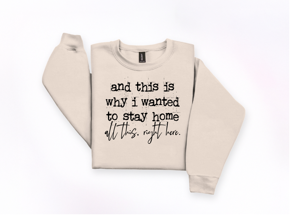 And This Is Why I Wanted to Stay Home Crewneck Sweatshirt | Johanna Lesley Creations