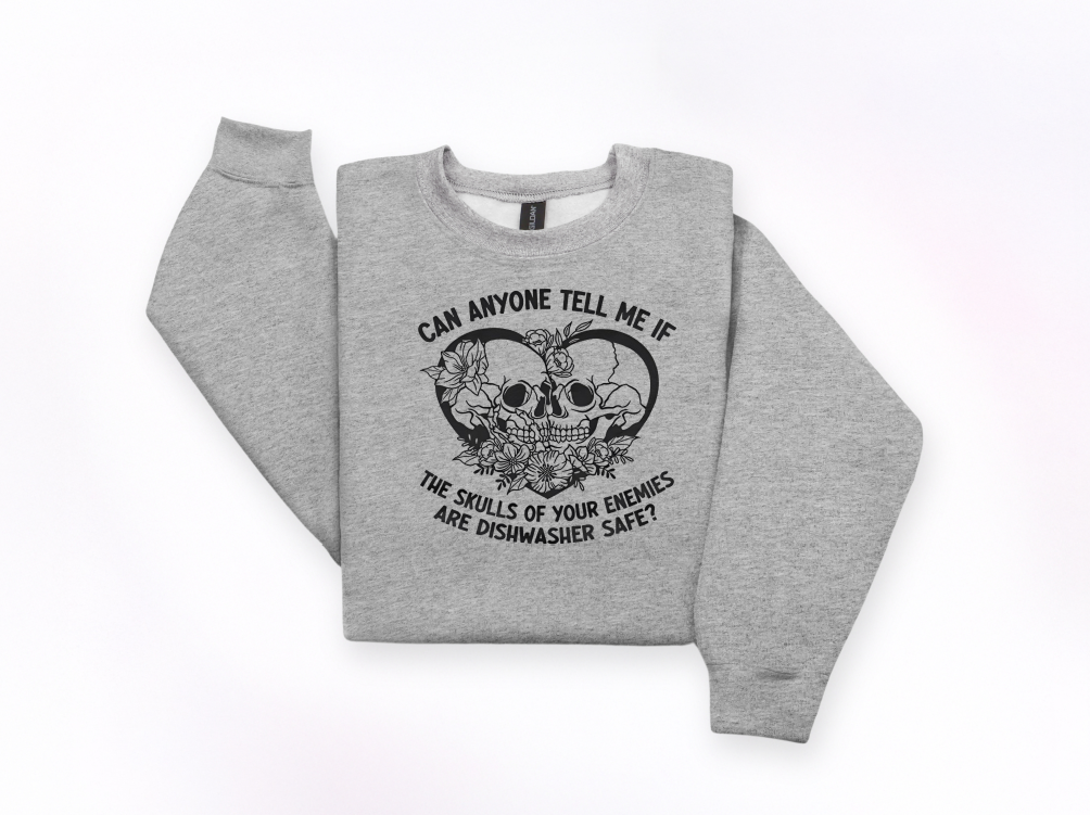 Skulls Dishwasher Safe Crewneck Sweatshirt | Johanna Lesley Creations