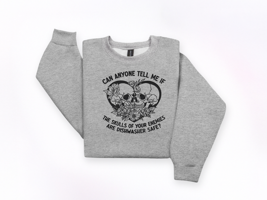 Skulls Dishwasher Safe Crewneck Sweatshirt | Johanna Lesley Creations