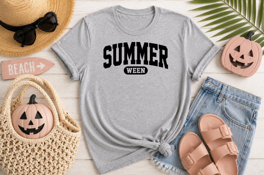 Summerween Varsity Unisex T-Shirt | Johanna Lesley Creations