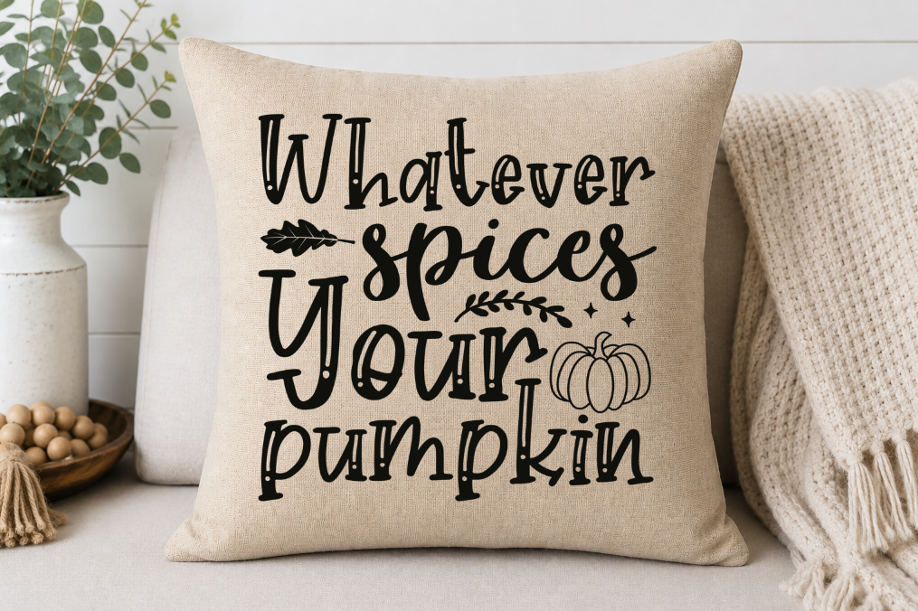 Whatever Spices Your Pumpkin Throw Pillow Cover | Johanna Lesley Creations