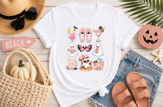 Summerween Ghost Icons Unisex T-Shirt | Johanna Lesley Creations
