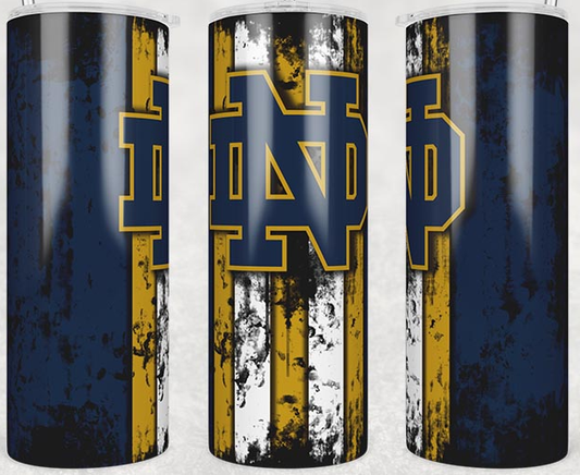Notre Dame with Stripes 20oz Tumbler